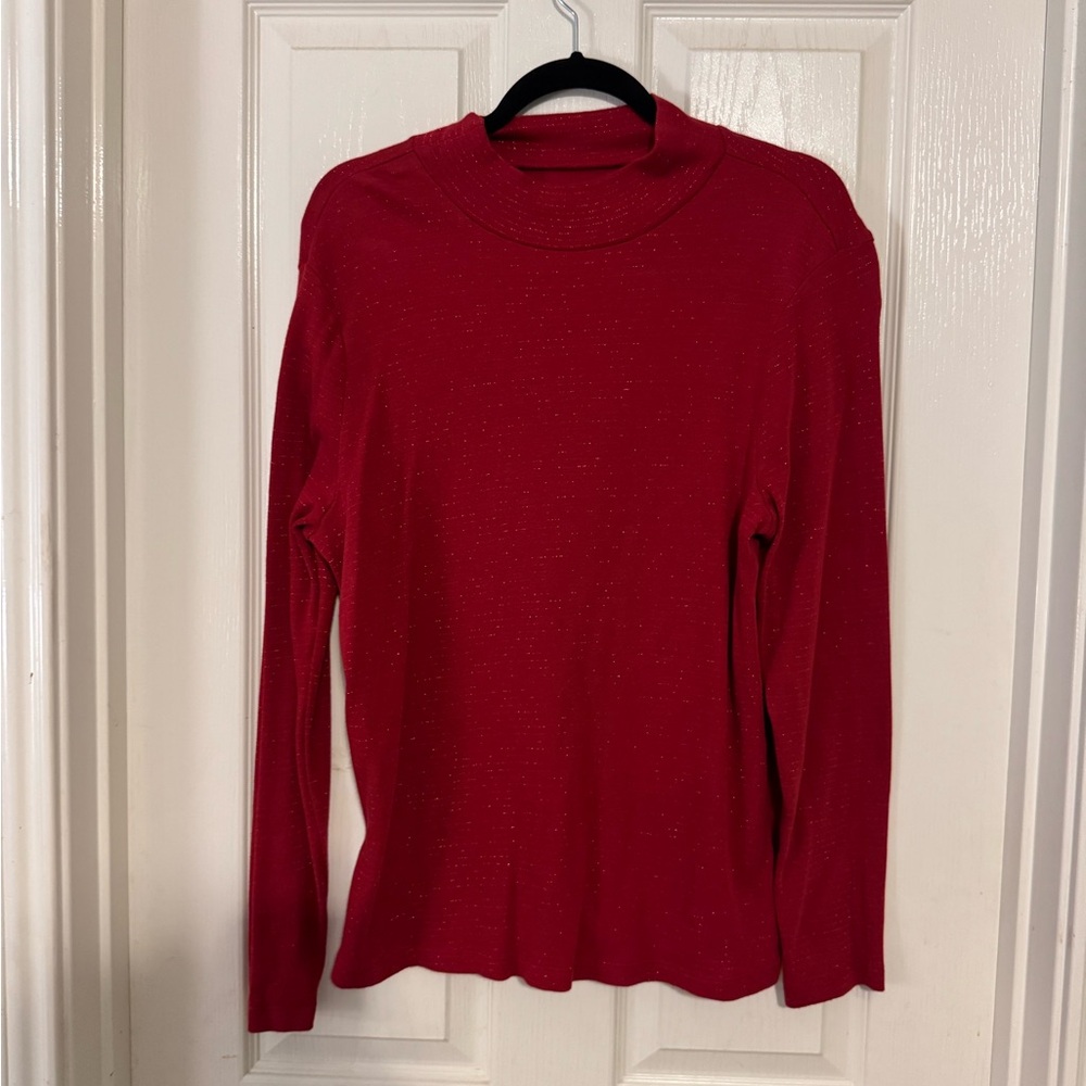 Chic Red Long Sleeve Top